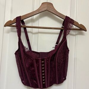 Victoria’s Secret Burgundy Lace Corset Top